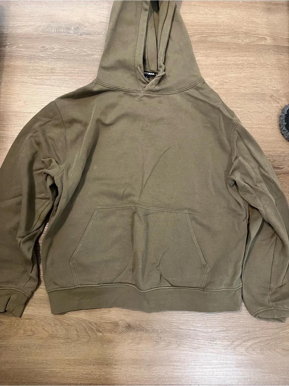Olive Green & Tan Hooded Pullover Sweatshirt 2 piece